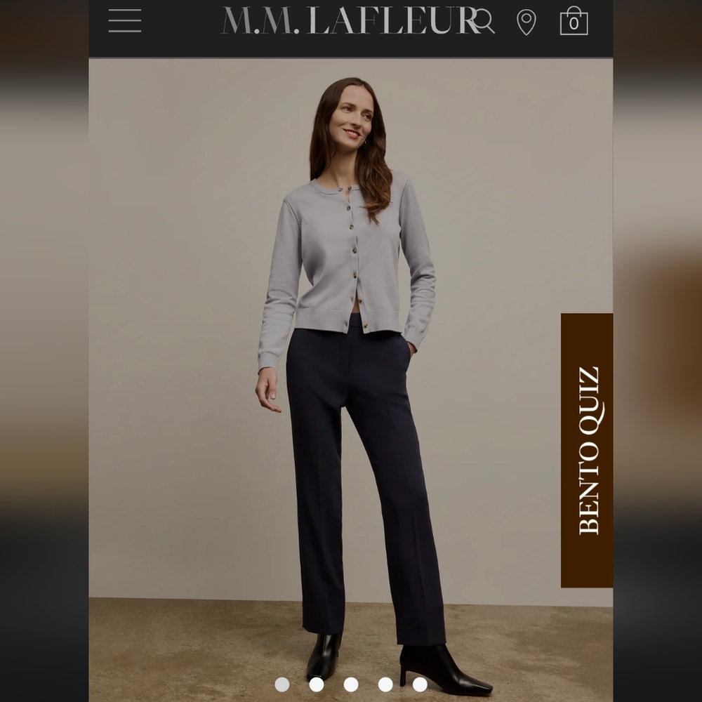 MM Lafleur Dark Blue Straight Leg Pants